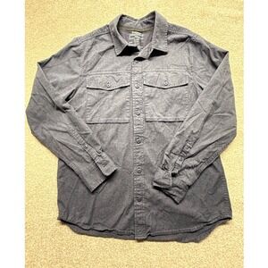 REI Cooperative Mens Medium Blue Button Up Long‎ Sleeve Work Shirt Outdoor